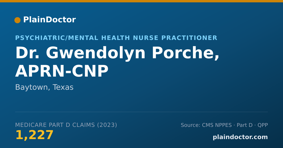 Shareable card for Gwendolyn Porche, APRN-CNP - Psychiatric/Mental Health Nurse Practitioner, Baytown, TX