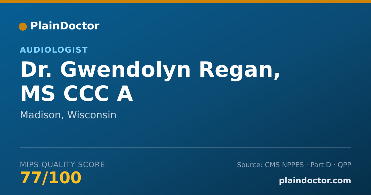 Shareable card for Gwendolyn Regan, MS CCC A - Audiologist, Madison, WI