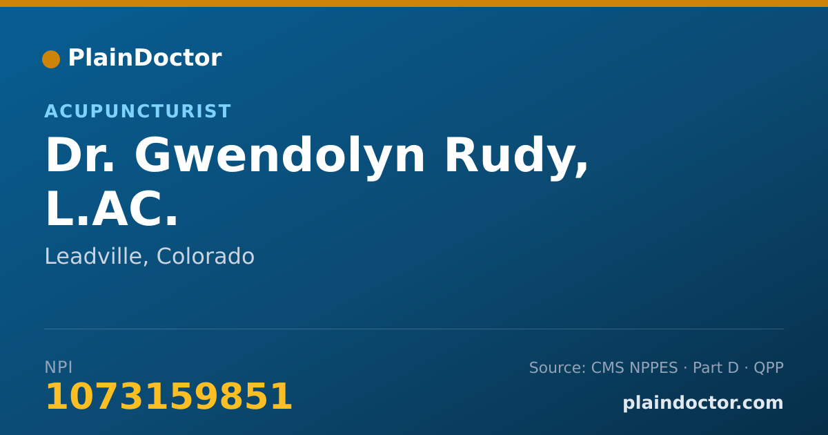 Shareable card for Gwendolyn Rudy, L.AC. - Acupuncturist, Leadville, CO