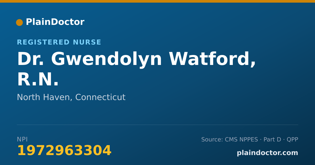 Shareable card for Gwendolyn Watford, R.N. - Registered Nurse, North Haven, CT