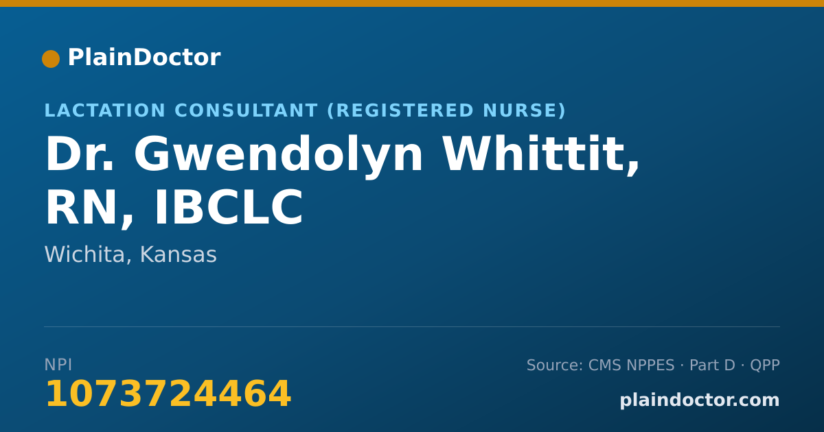 Shareable card for Gwendolyn Whittit, RN, IBCLC - Lactation Consultant (Registered Nurse), Wichita, KS