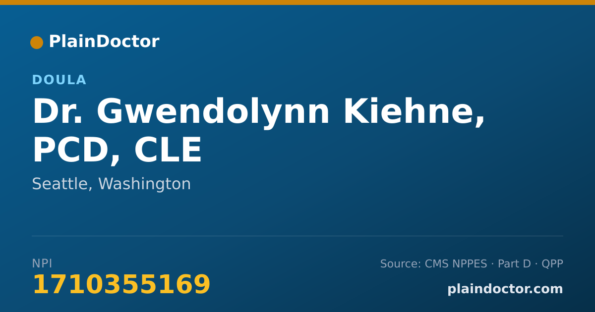 Shareable card for Gwendolynn Kiehne, PCD, CLE - Doula, Seattle, WA