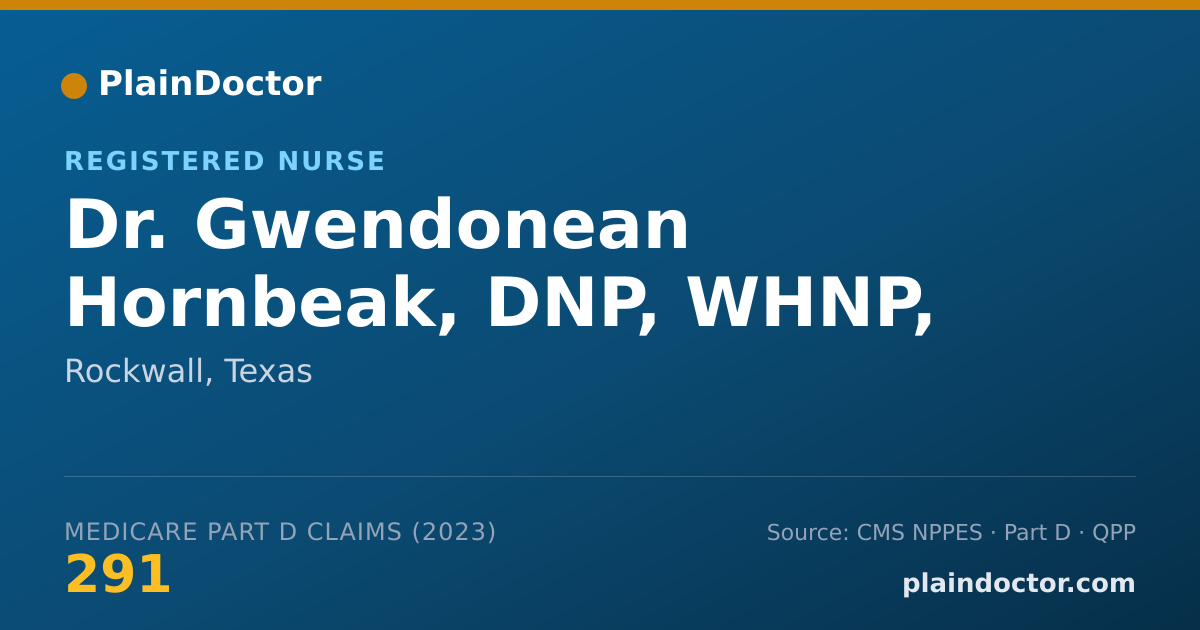 Shareable card for Gwendonean Hornbeak, DNP, WHNP, PMHNP - Registered Nurse, Rockwall, TX