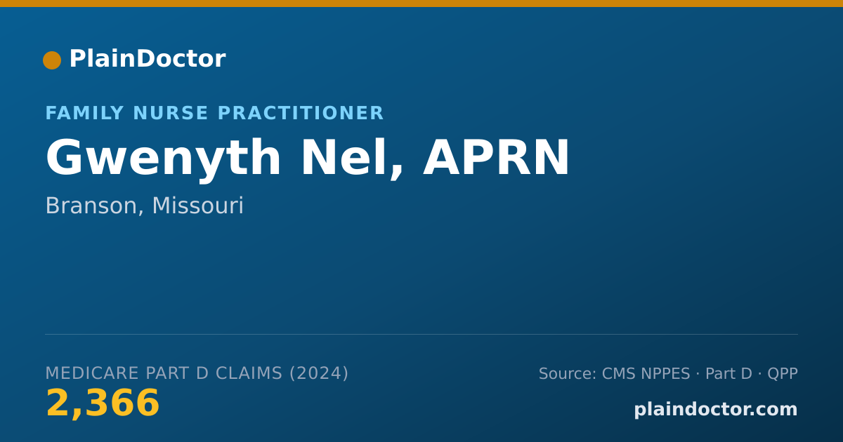 Shareable card for Gwenyth Nel, APRN - Family Nurse Practitioner, Branson, MO