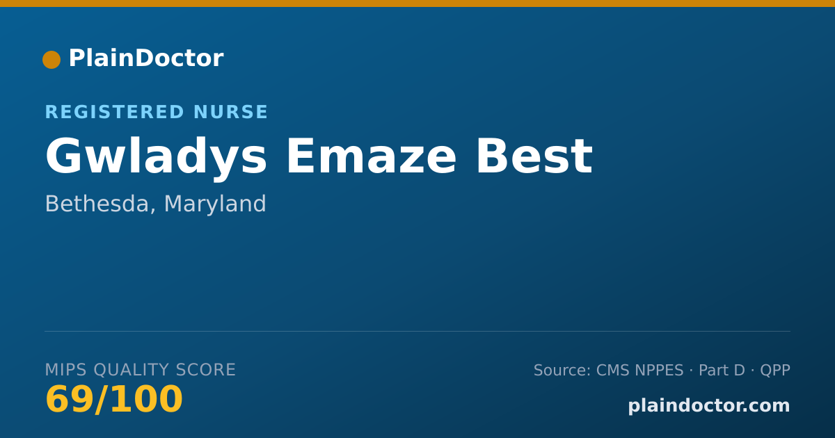 Shareable card for Gwladys Emaze Best - Registered Nurse, Bethesda, MD