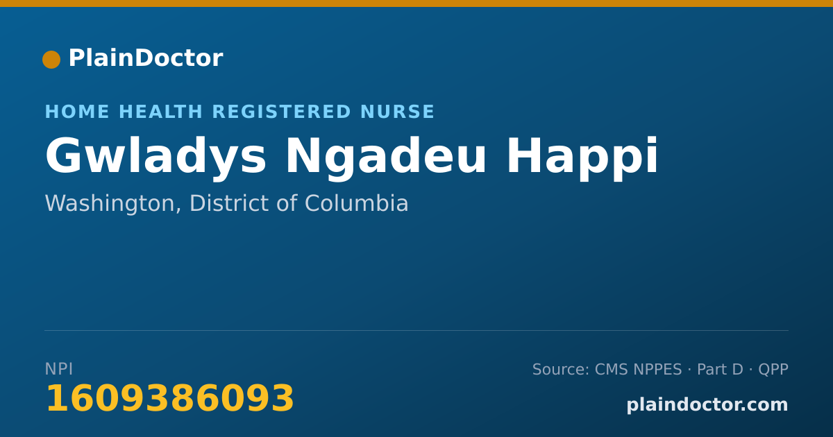 Shareable card for Gwladys Ngadeu Happi - Home Health Registered Nurse, Washington, DC