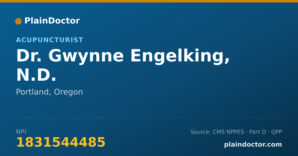 Shareable card for Gwynne Engelking, N.D. - Acupuncturist, Portland, OR