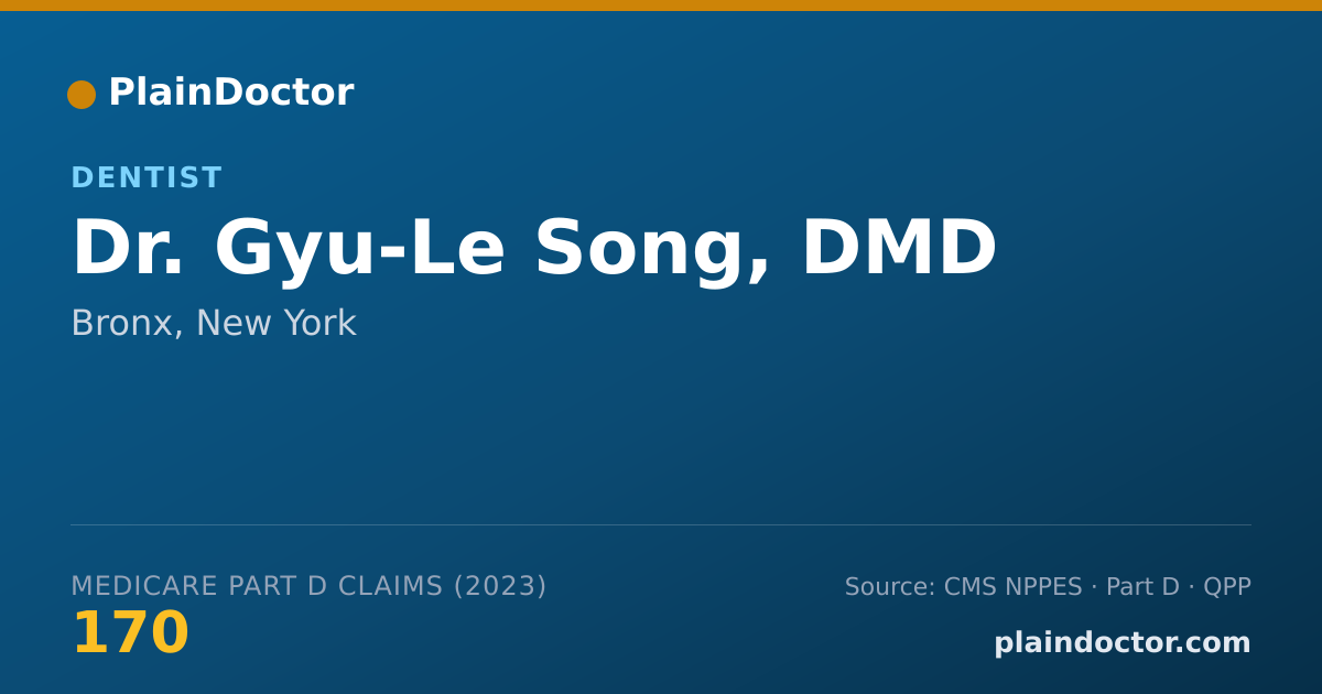 Shareable card for Gyu-Le Song, DMD - Dentist, Bronx, NY