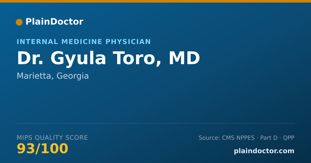 Shareable card for Gyula Toro, MD - Internal Medicine Physician, Marietta, GA