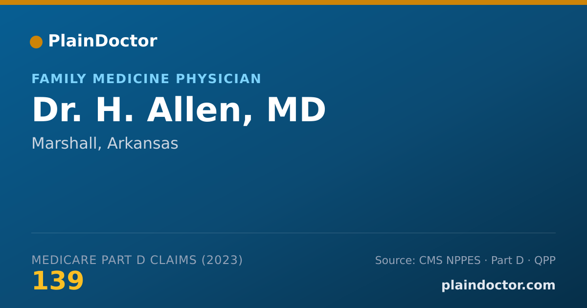 Shareable card for H. Allen, MD - Family Medicine Physician, Marshall, AR