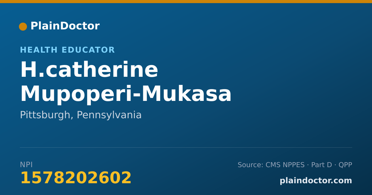 Shareable card for H.catherine Mupoperi-Mukasa - Health Educator, Pittsburgh, PA