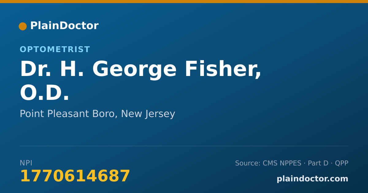 Shareable card for H. George Fisher, O.D. - Optometrist, Point Pleasant Boro, NJ