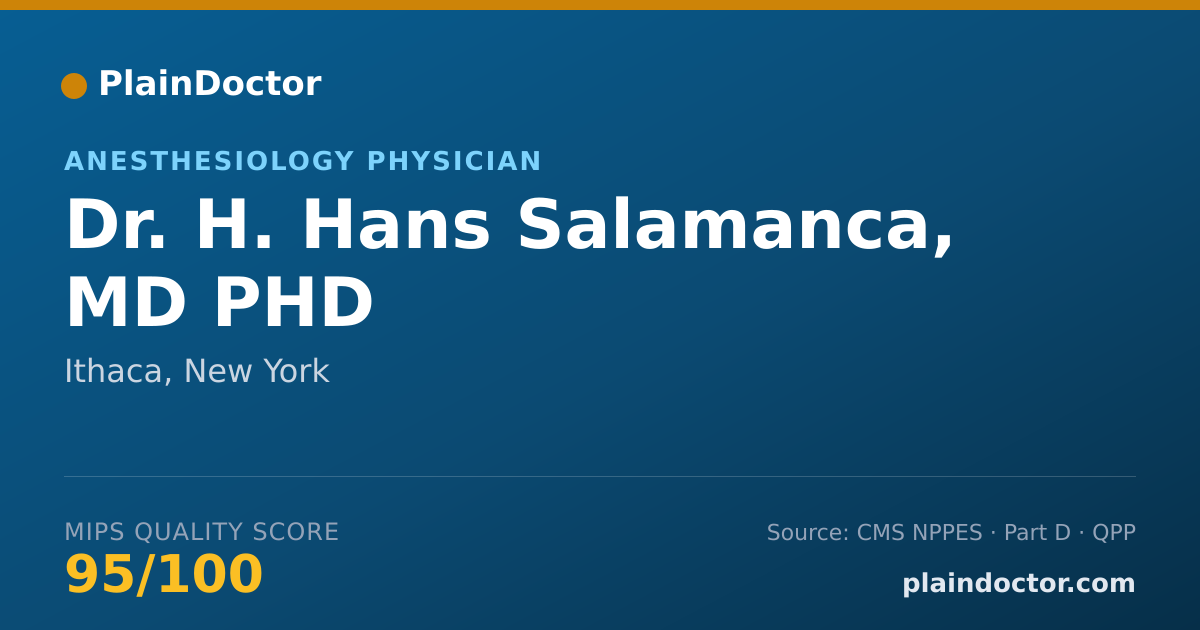 Shareable card for H. Hans Salamanca, MD PHD - Anesthesiology Physician, Ithaca, NY