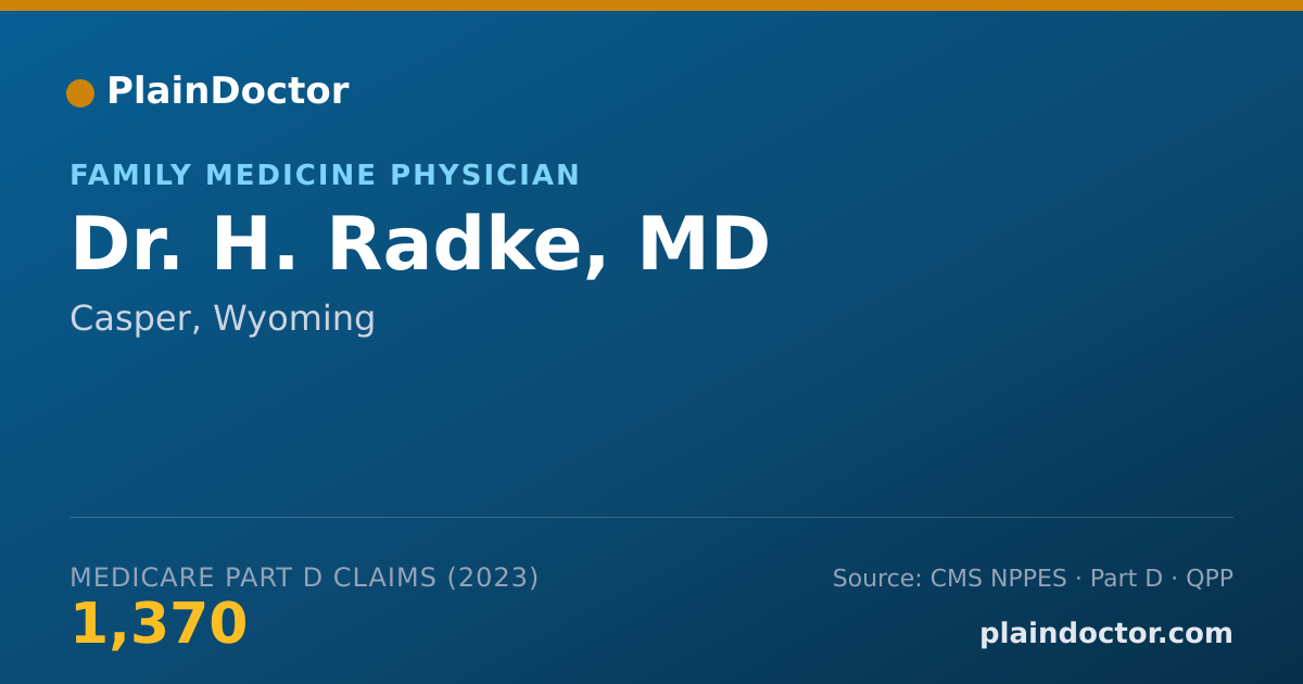 Shareable card for H. Radke, MD - Family Medicine Physician, Casper, WY