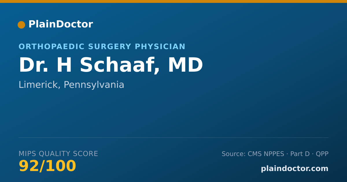 Shareable card for H Schaaf, MD - Orthopaedic Surgery Physician, Limerick, PA