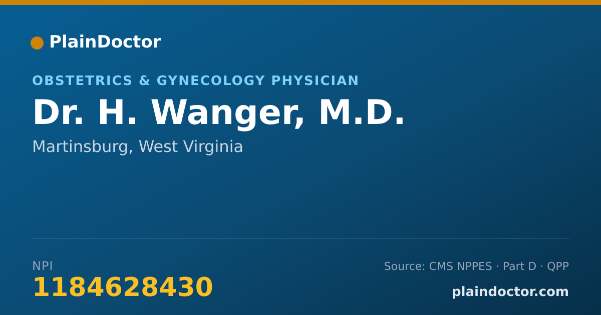 Shareable card for H. Wanger, M.D. - Obstetrics & Gynecology Physician, Martinsburg, WV