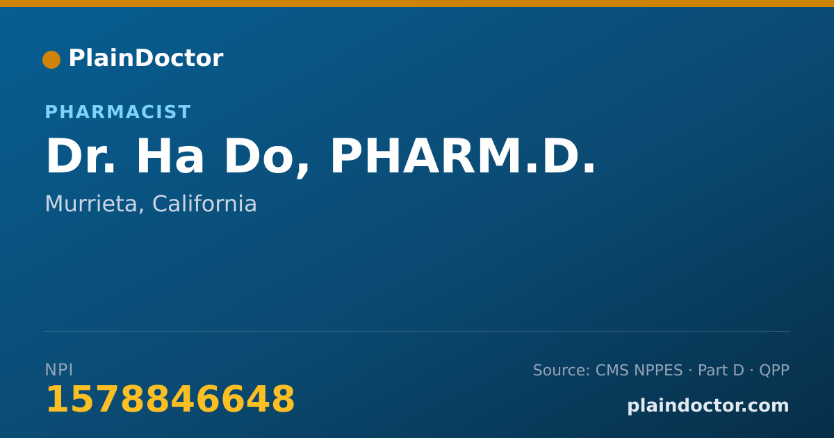 Shareable card for Ha Do, PHARM.D. - Pharmacist, Murrieta, CA