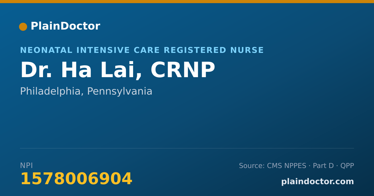 Shareable card for Ha Lai, CRNP - Neonatal Intensive Care Registered Nurse, Philadelphia, PA
