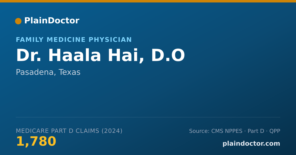 Shareable card for Haala Hai, D.O - Family Medicine Physician, Pasadena, TX