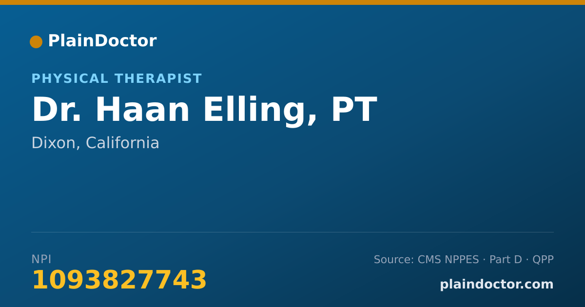 Shareable card for Haan Elling, PT - Physical Therapist, Dixon, CA