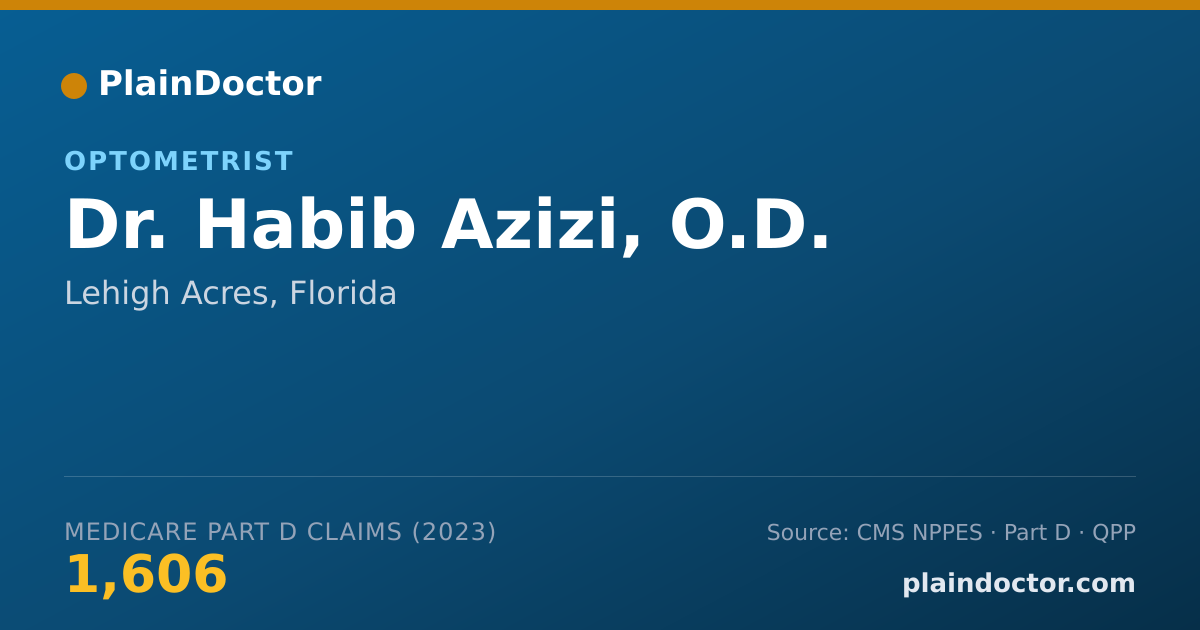 Shareable card for Habib Azizi, O.D. - Optometrist, Lehigh Acres, FL