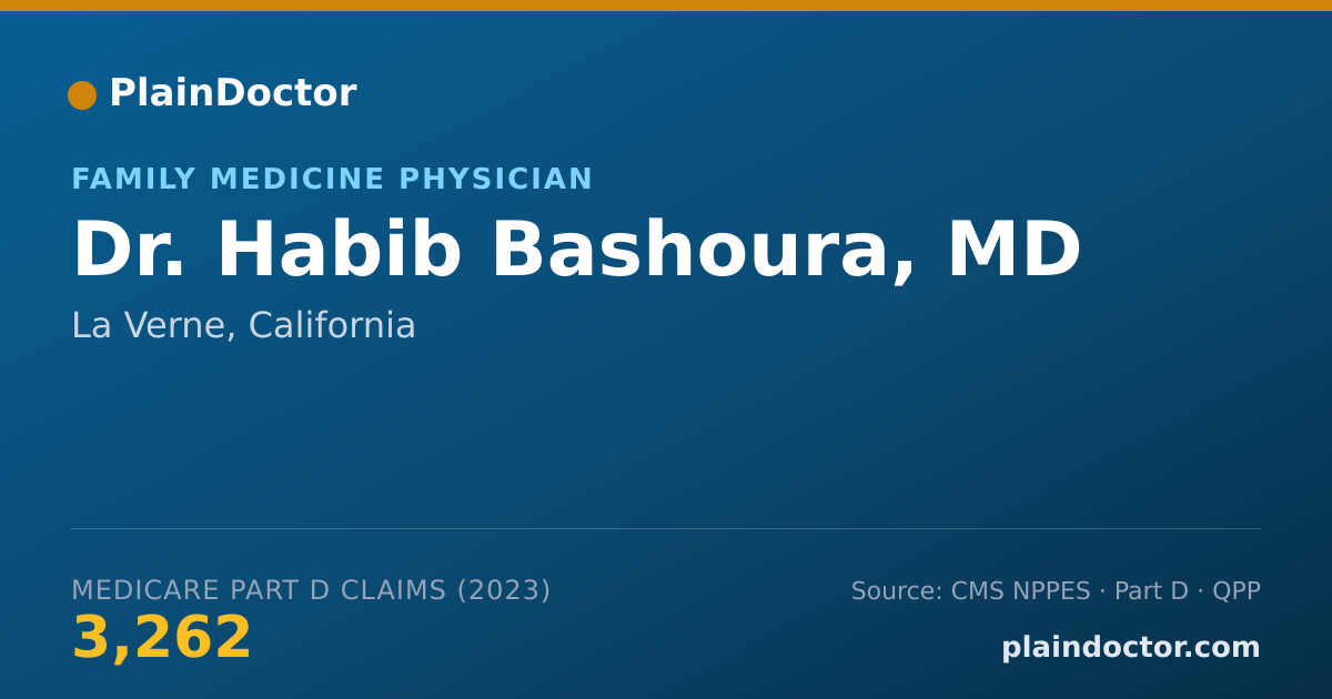 Shareable card for Habib Bashoura, MD - Family Medicine Physician, La Verne, CA
