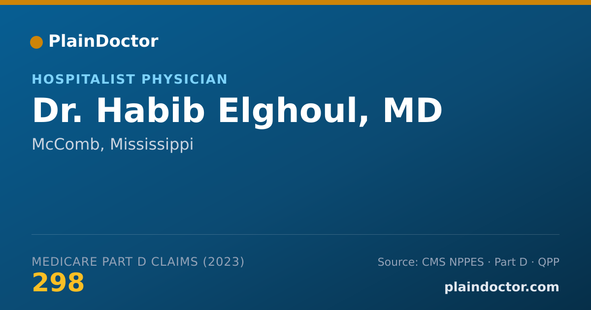 Shareable card for Habib Elghoul, MD - Hospitalist Physician, McComb, MS