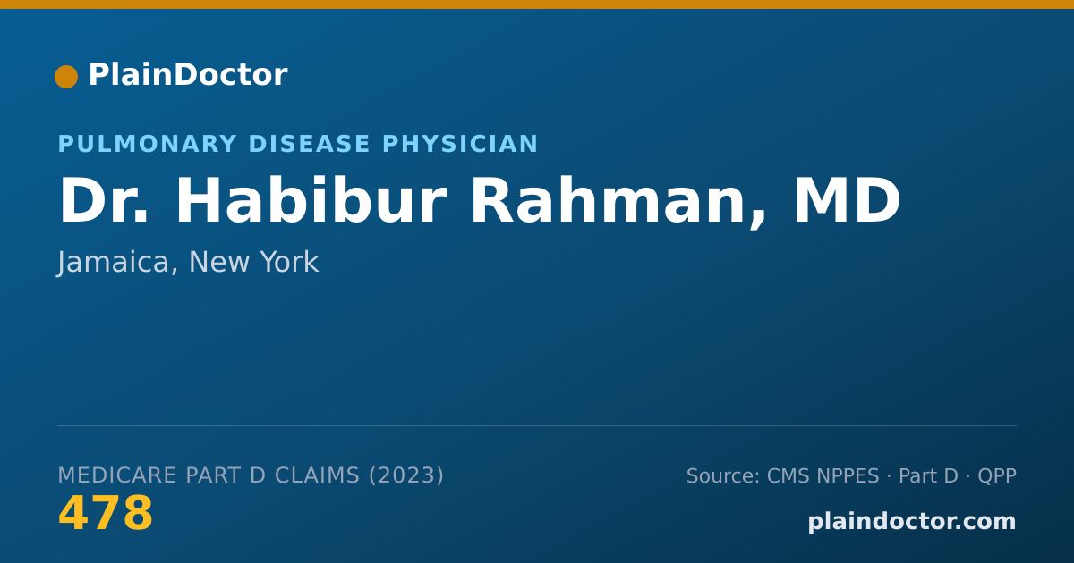 Shareable card for Habibur Rahman, MD - Pulmonary Disease Physician, Jamaica, NY