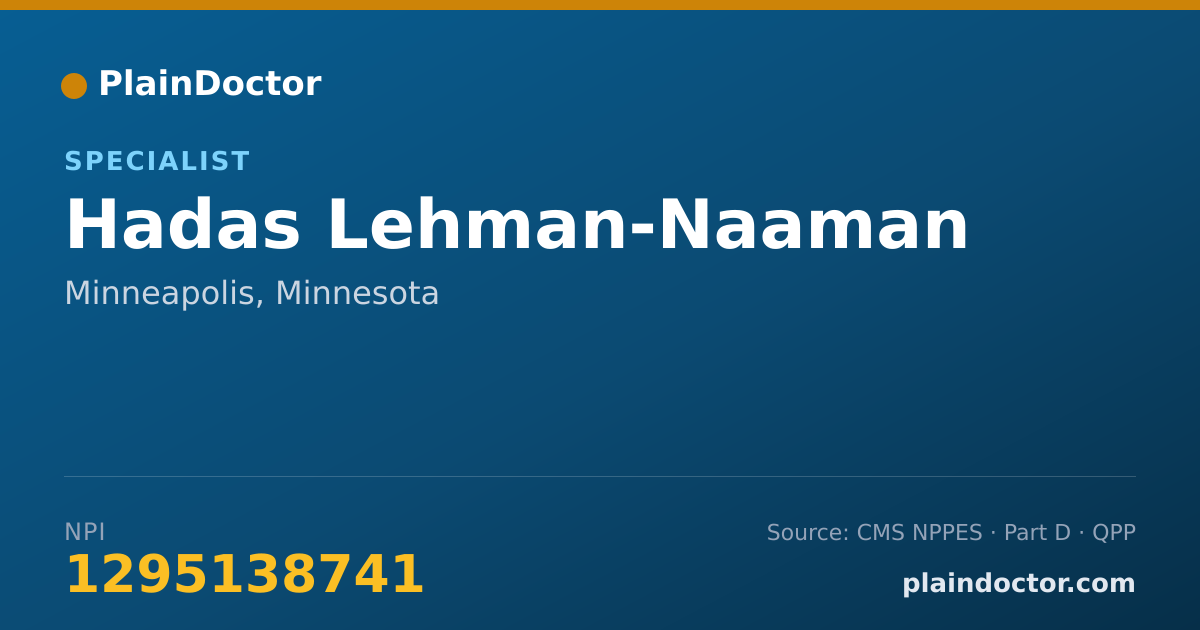 Shareable card for Hadas Lehman-Naaman - Specialist, Minneapolis, MN