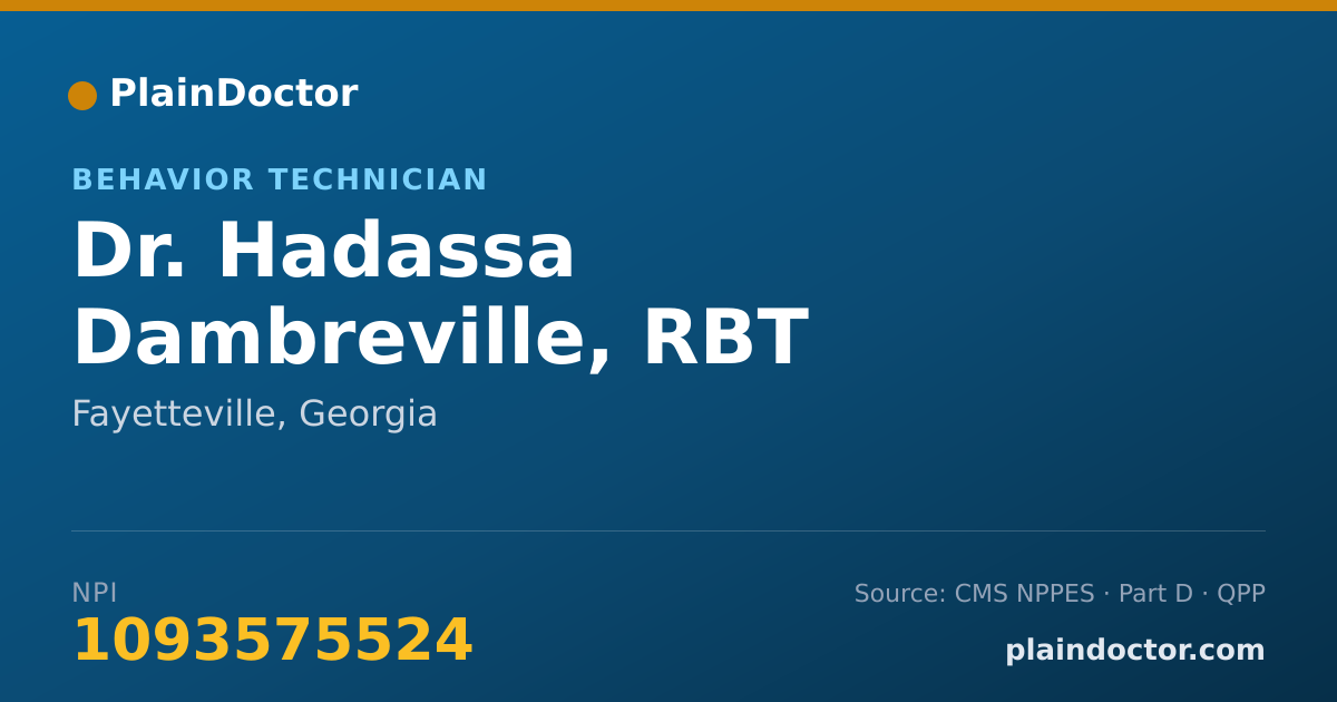 Shareable card for Hadassa Dambreville, RBT - Behavior Technician, Fayetteville, GA
