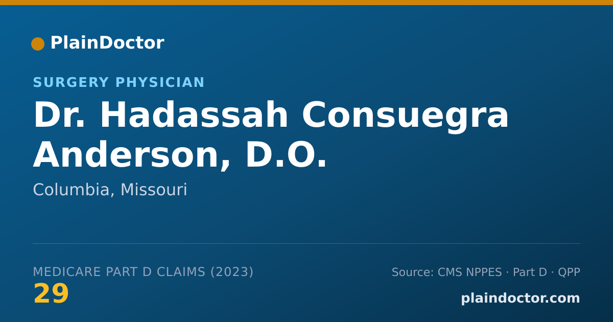 Shareable card for Hadassah Consuegra Anderson, D.O. - Surgery Physician, Columbia, MO