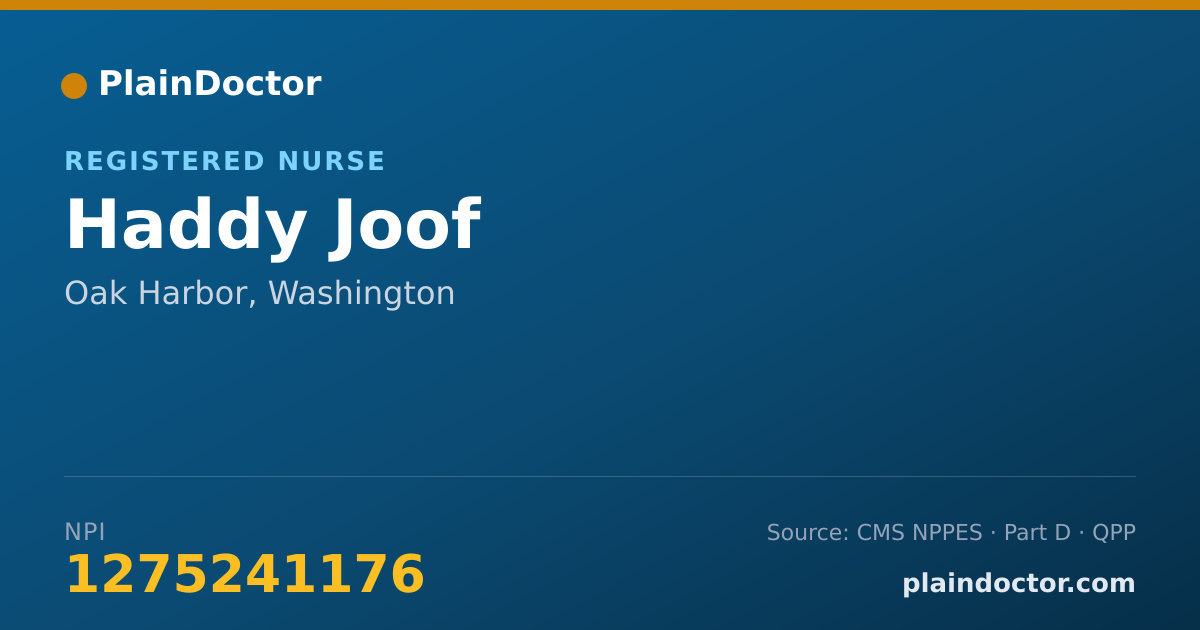Shareable card for Haddy Joof - Registered Nurse, Oak Harbor, WA