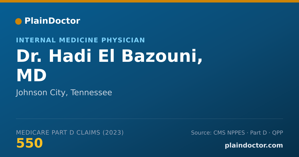 Shareable card for Hadi El Bazouni, MD - Internal Medicine Physician, Johnson City, TN