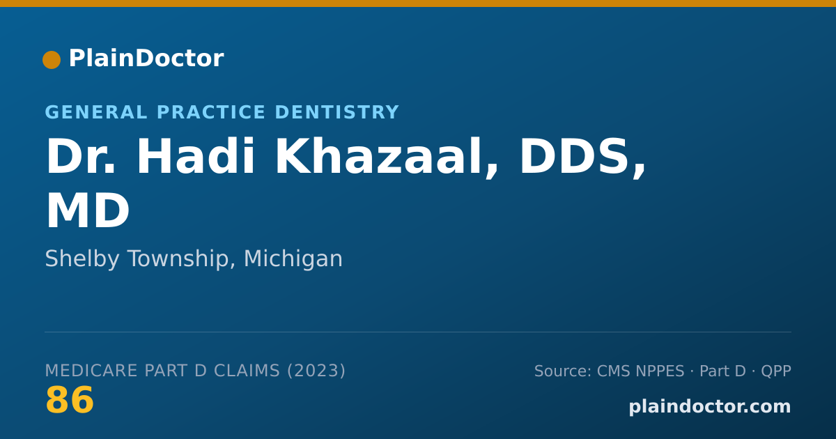 Shareable card for Hadi Khazaal, DDS, MD - General Practice Dentistry, Shelby Township, MI