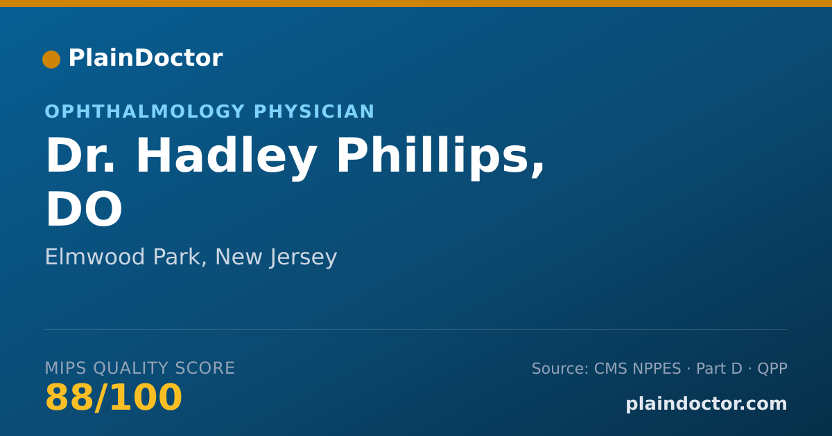 Shareable card for Hadley Phillips, DO - Ophthalmology Physician, Elmwood Park, NJ