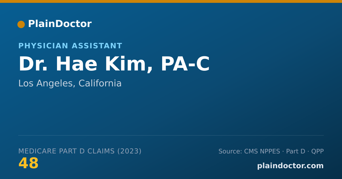 Shareable card for Hae Kim, PA-C - Physician Assistant, Los Angeles, CA