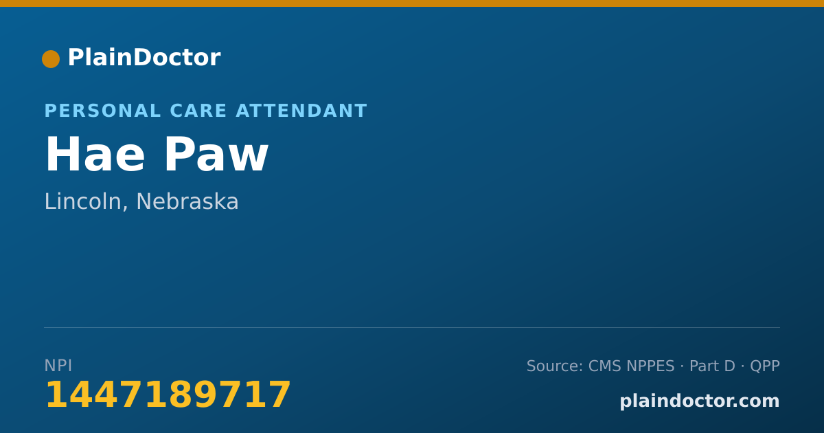 Shareable card for Hae Paw - Personal Care Attendant, Lincoln, NE