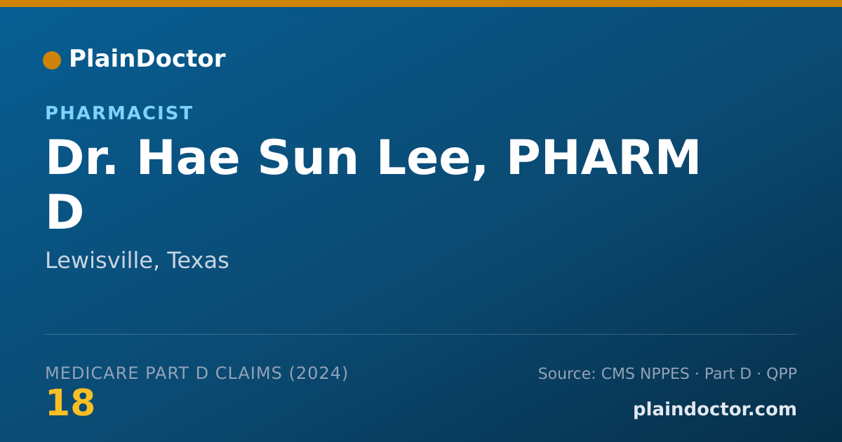 Shareable card for Hae Sun Lee, PHARM D - Pharmacist, Lewisville, TX