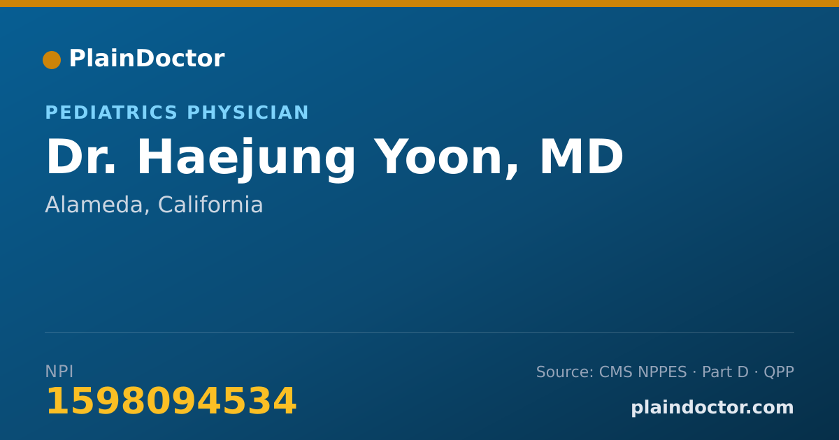 Shareable card for Haejung Yoon, MD - Pediatrics Physician, Alameda, CA