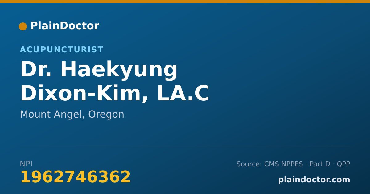 Shareable card for Haekyung Dixon-Kim, LA.C - Acupuncturist, Mount Angel, OR