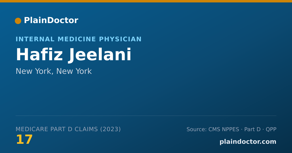 Shareable card for Hafiz Jeelani - Internal Medicine Physician, New York, NY