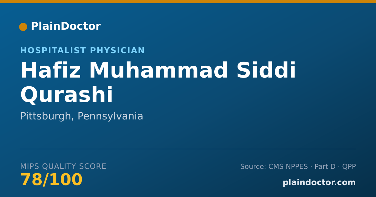 Shareable card for Hafiz Muhammad Siddi Qurashi - Hospitalist Physician, Pittsburgh, PA