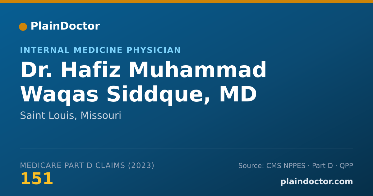 Shareable card for Hafiz Muhammad Waqas Siddque, MD - Internal Medicine Physician, Saint Louis, MO