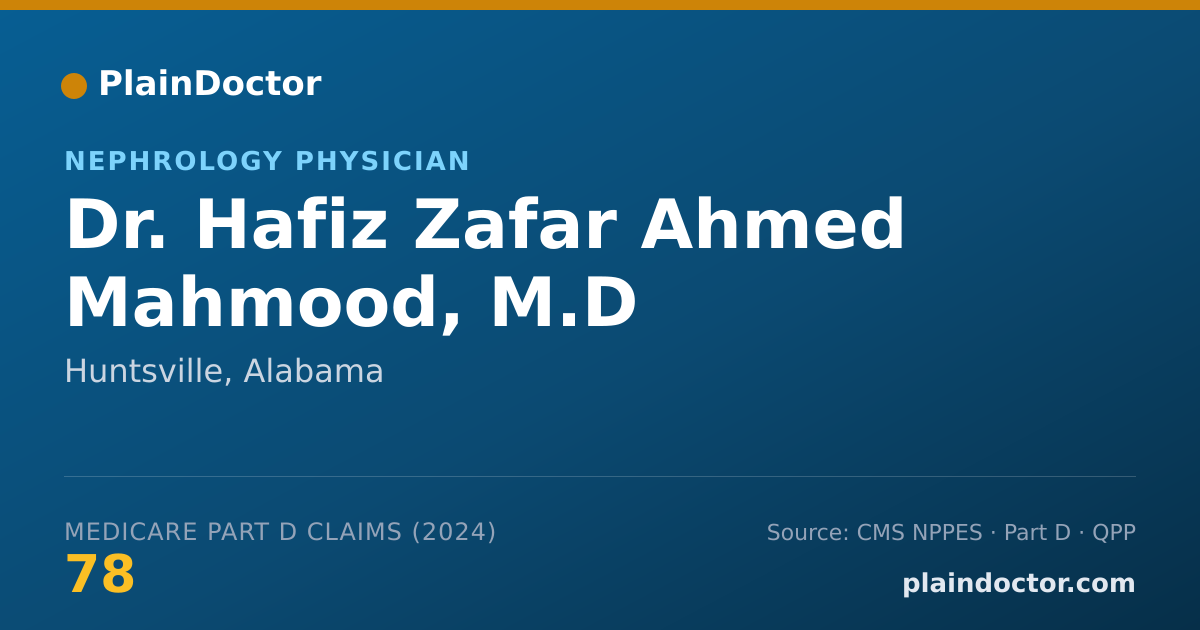 Shareable card for Hafiz Zafar Ahmed Mahmood, M.D - Nephrology Physician, Huntsville, AL