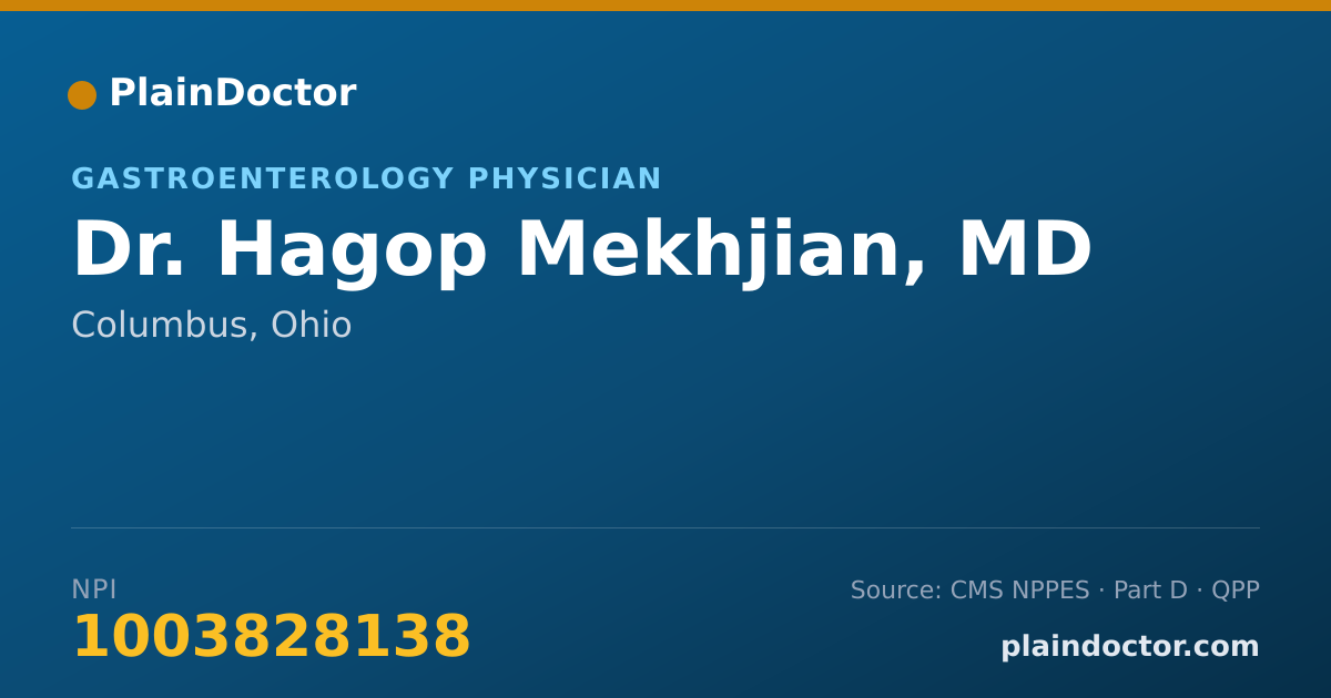 Shareable card for Hagop Mekhjian, MD - Gastroenterology Physician, Columbus, OH