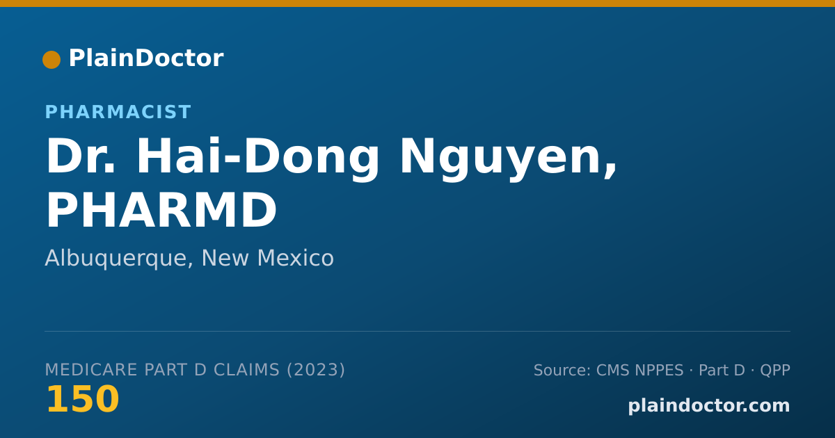 Shareable card for Hai-Dong Nguyen, PHARMD - Pharmacist, Albuquerque, NM