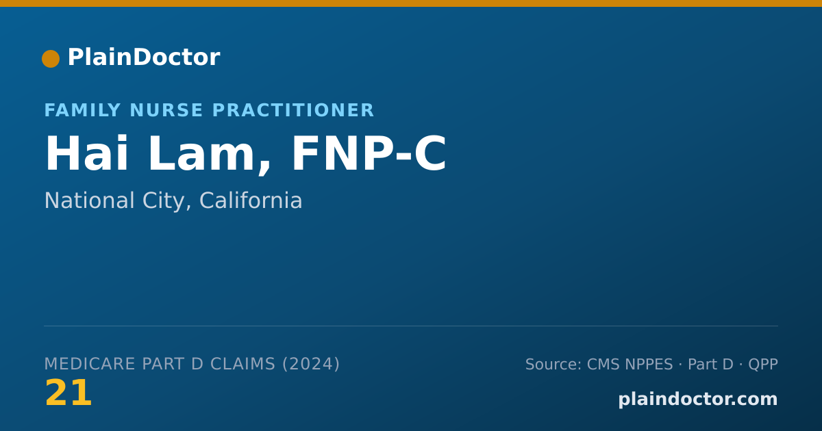 Shareable card for Hai Lam, FNP-C - Family Nurse Practitioner, National City, CA