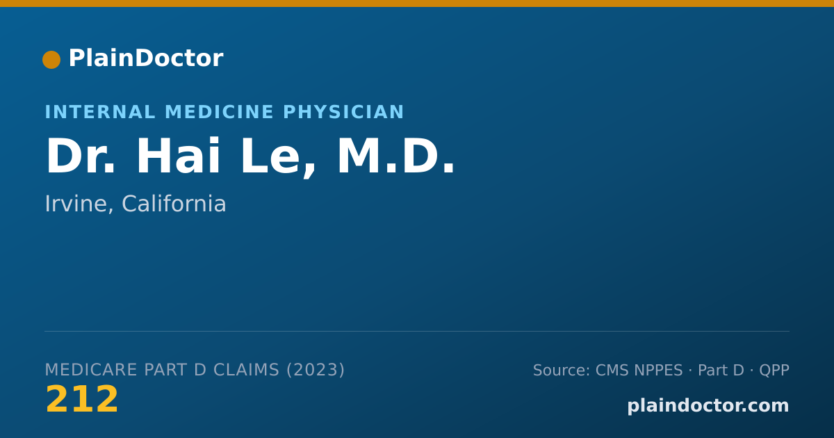 Shareable card for Hai Le, M.D. - Internal Medicine Physician, Irvine, CA