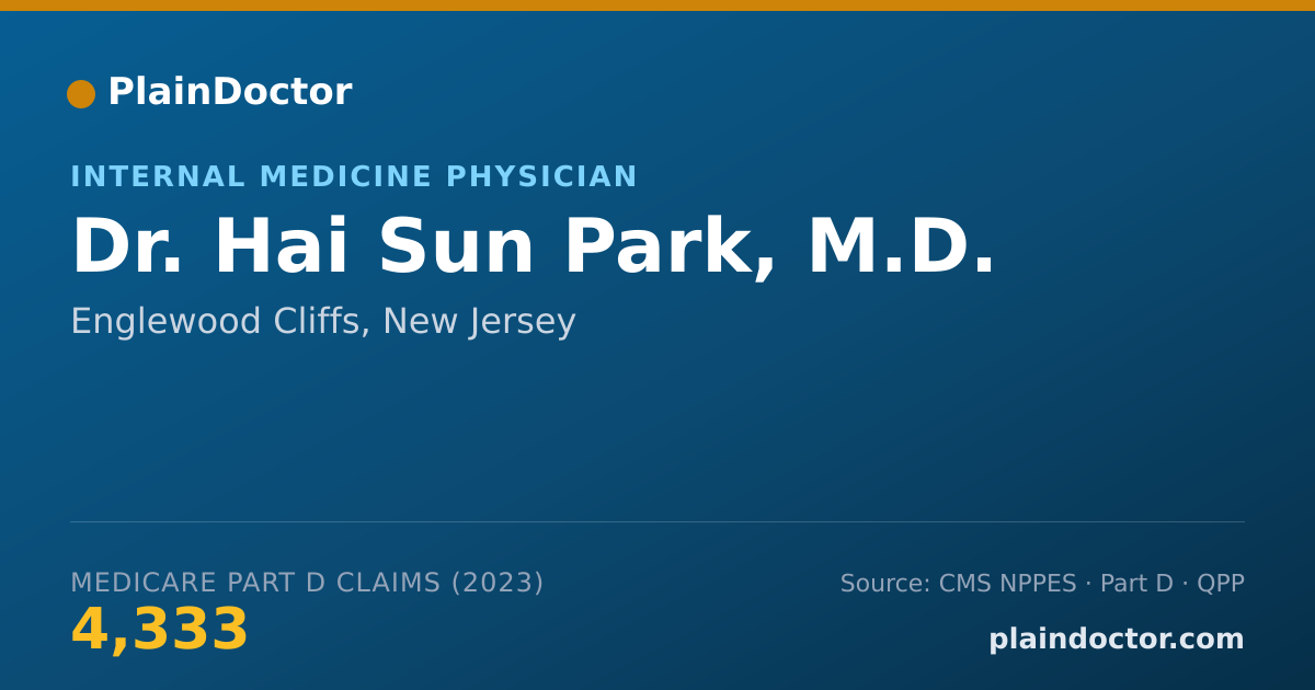 Shareable card for Hai Sun Park, M.D. - Internal Medicine Physician, Englewood Cliffs, NJ
