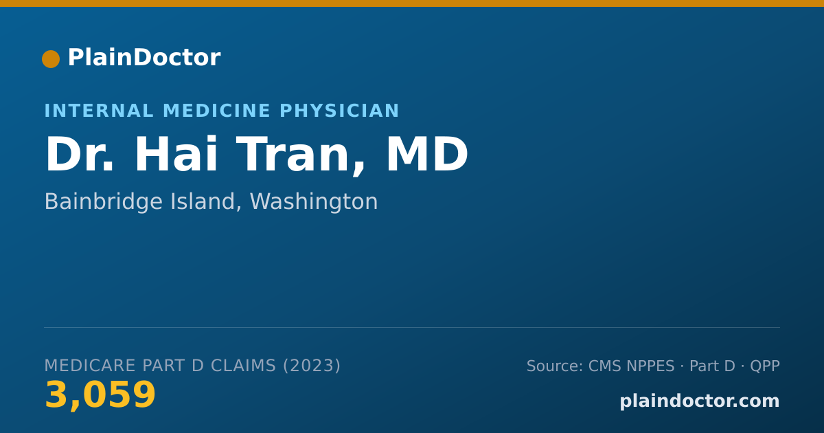 Shareable card for Hai Tran, MD - Internal Medicine Physician, Bainbridge Island, WA